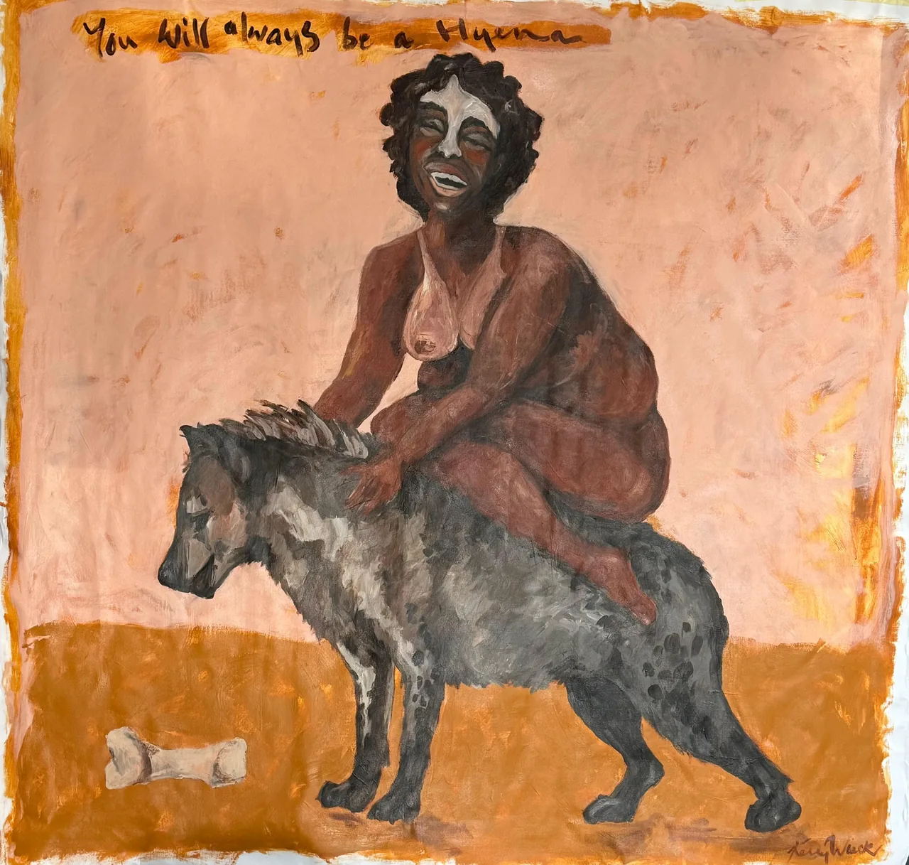 A rider on a dark animal